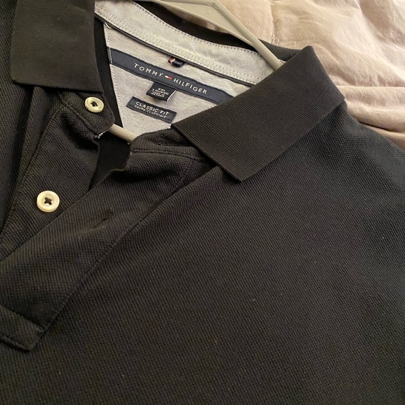 Men's Black Long Sleeve Polo Shirt - Picture 3 of 5